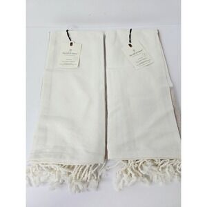 Magnolia Heart and Hand kitchen towels 2 piece x 2 cotton pink/red white NEW